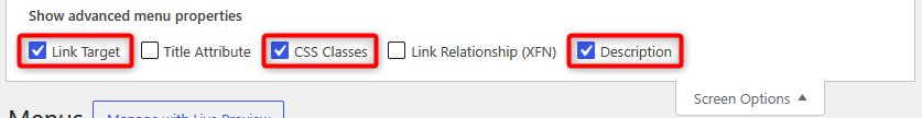 WordPress: Screen Options