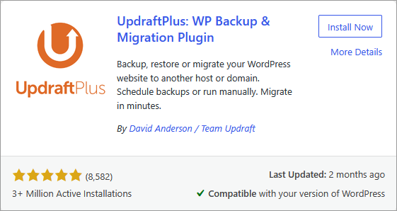 UpdraftPlus: WP Backup & Migration Plugin