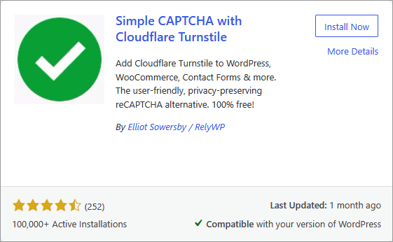 Simple CAPTCHA with Cloudflare Turnstile