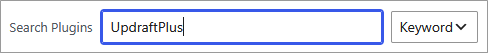 Search bar on WordPress add plugin screen