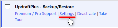 UpdraftPlus initial setup welcome popup