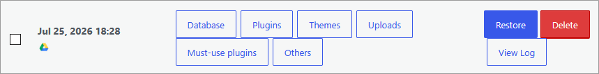 Restore button location in backup data