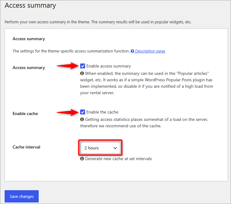 Explanation of Cocoon access tracking settings