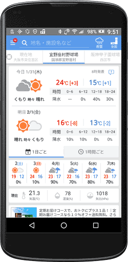 お天気アプリ