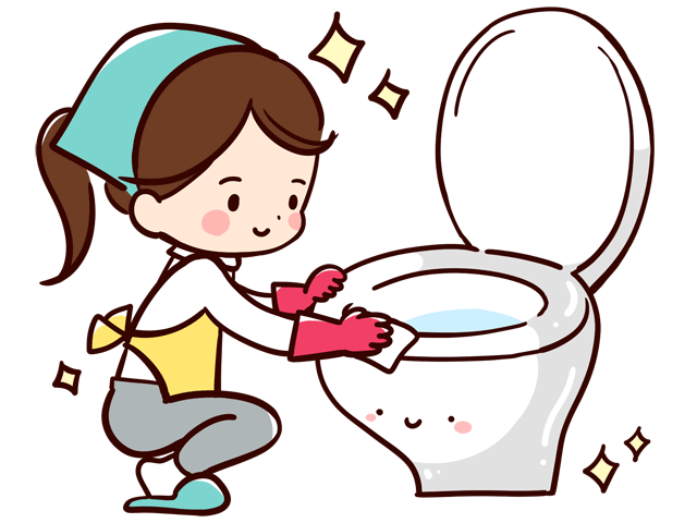 トイレ掃除のイラスト
