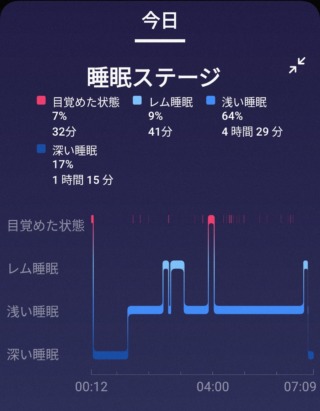 Fitbit睡眠グラフ