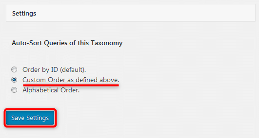 Custom Taxonomy Order NE 
